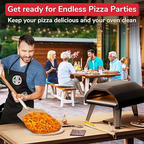 Miniatura 8 de Juego de accesorios para horno de pizza, kit de fabricación de pizza de 3 piezas con cáscara de pizza, horno de pizza y cepillo de piedra con