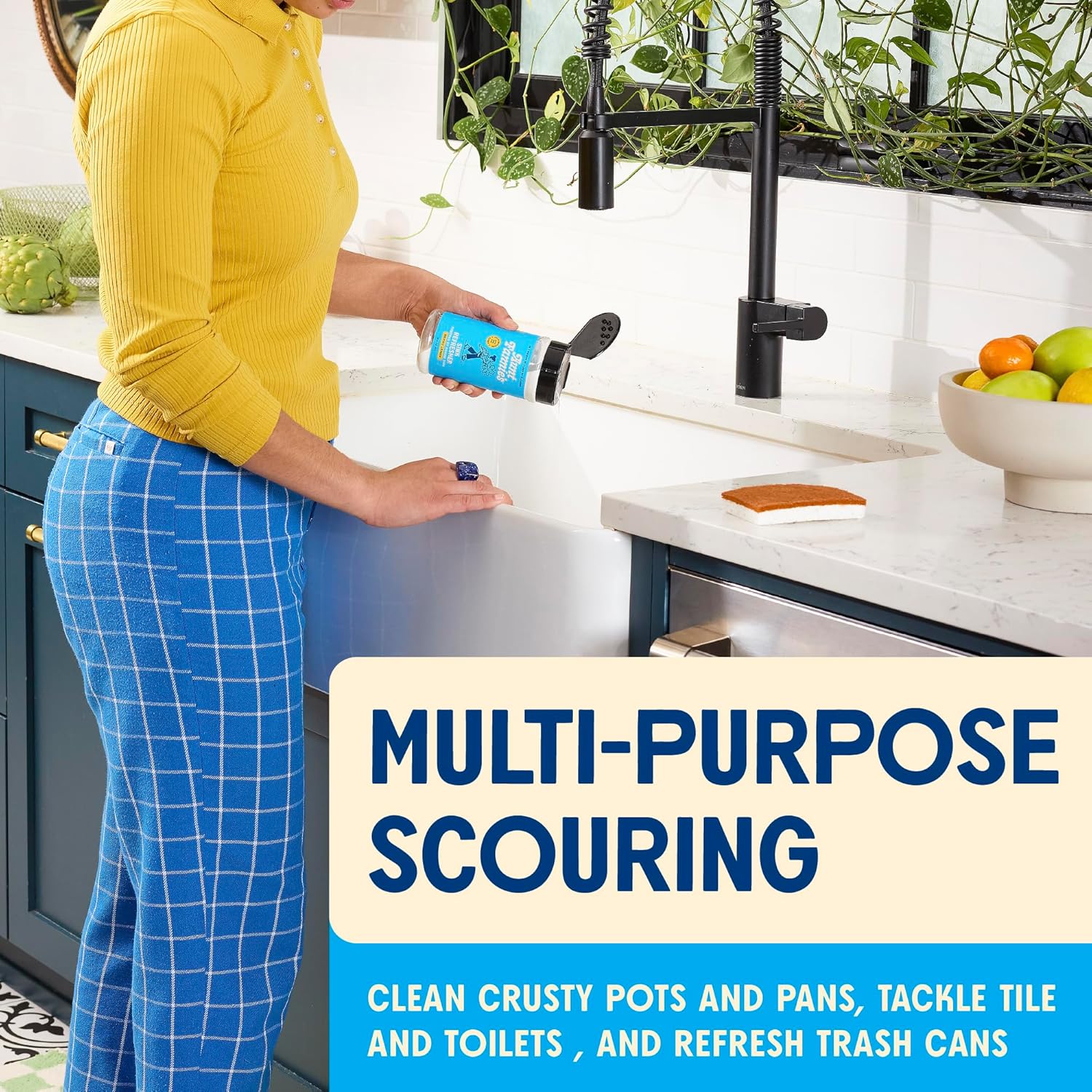 Aunt Fannie's Sink Refresher, Bright Lemon Powder Scrub and Odor Minimizer for Sinks, Drains and Garbage Disposals, 16 Ounces (Pack of 1) - Image 4