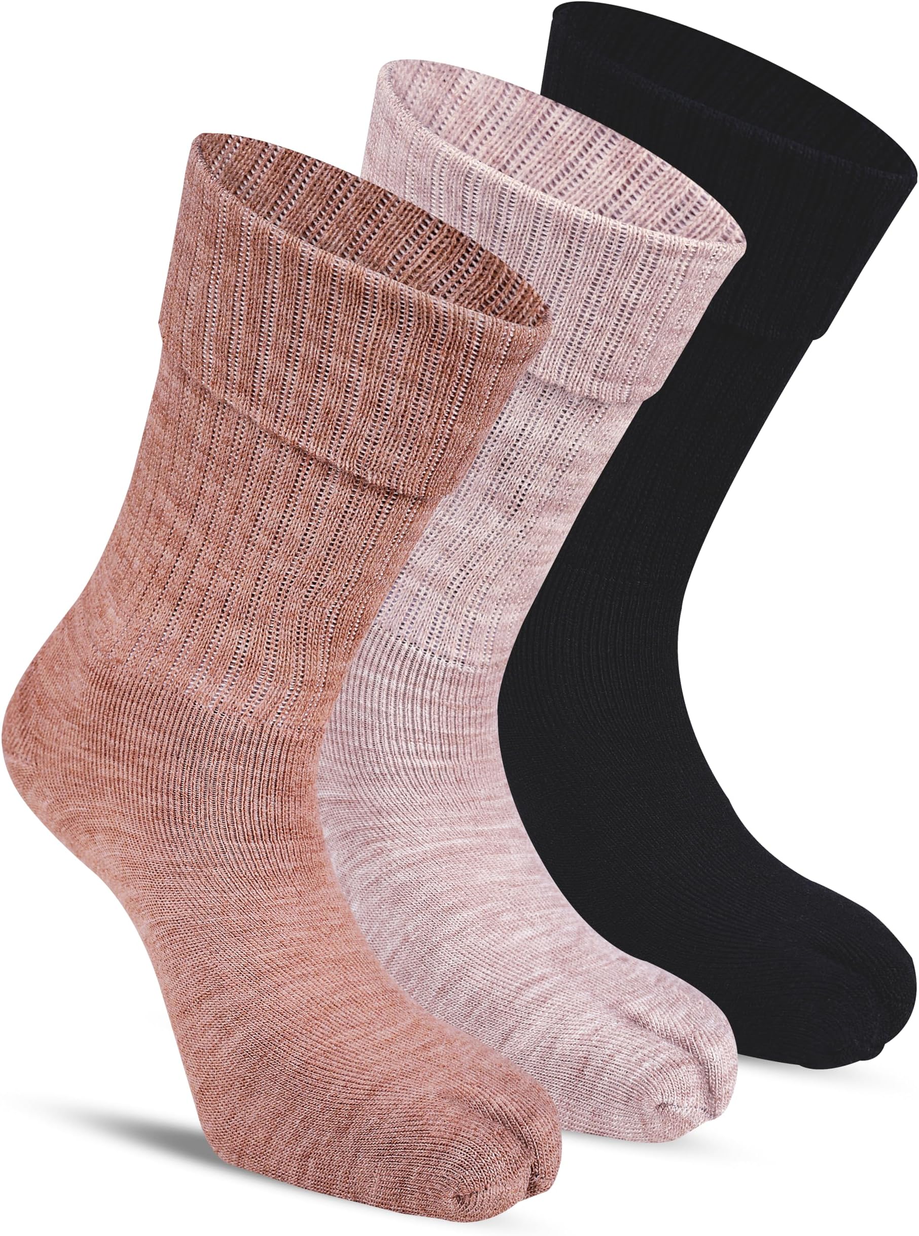 Women Woolen Winter Wear Thermal Thumb Socks, Calf Length Terry Thick Towel Cushioned, Warm & Cozy Thermal Thumb Socks For Women (Pack of 3 Pairs)