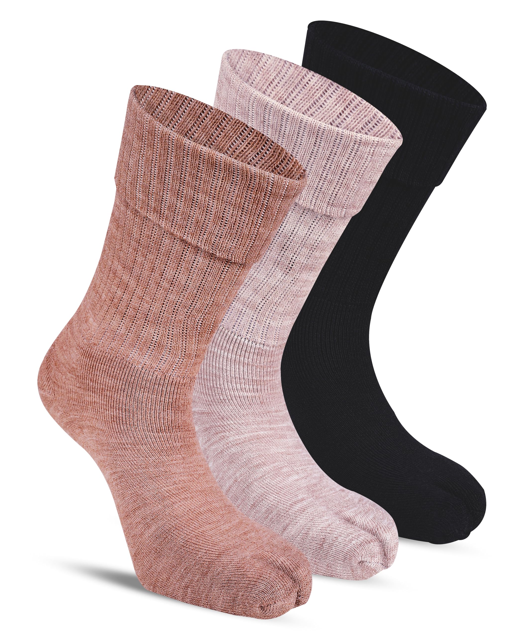 rc. royal class Women's Calf Length Towel Thick Woolen Thumb Socks Pack of 3 Pairs-picture-0