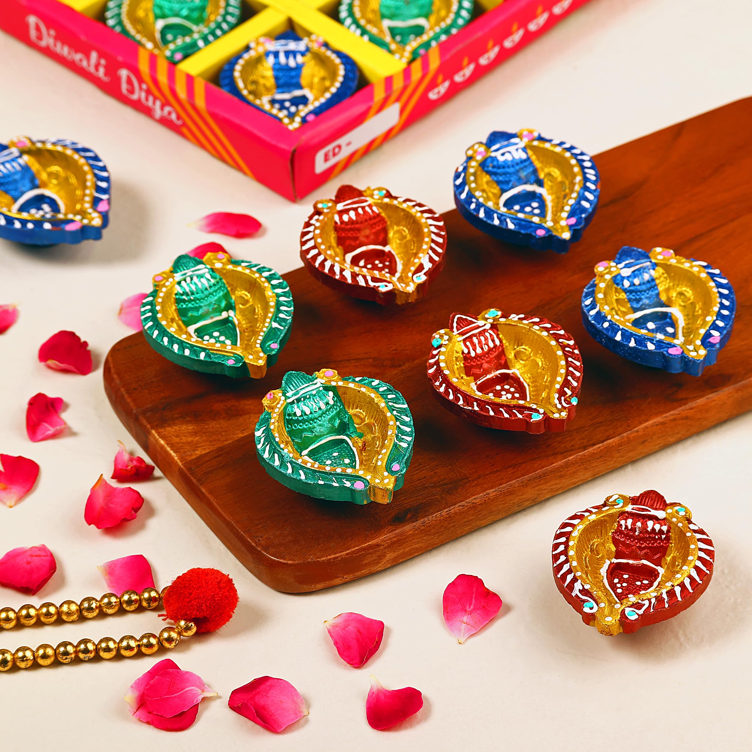 PROSPERRO LUMO by Parkash Candles Colourful Earthen Designer Diya Candles || Diwali Gift Set || Diwali Decoration Diya for Home Decor || Multicolor Mitti Diya || Set of 12 (B0DFCQFJJ4) Amazon Price History, Amazon Price Tracker