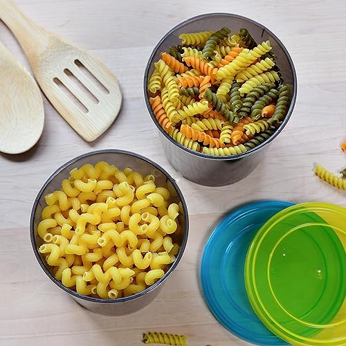 Miniatura 5 de Youngever 3 juegos de recipientes de plástico de 0.25 galones, recipientes redondos de plástico de 32 onzas, recipientes redondos de almacenamiento