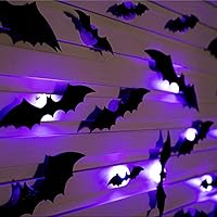 Vista 7 de Dazzle Bright 36 calcomanías LED de Halloween 3D para decoración de pared, 4 tamaños diferentes de PVC removibles para decoración de ventanas