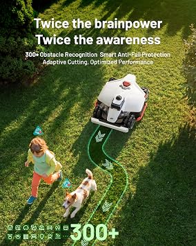 Mammotion LUBA 3 AWD 3000H Robot Lawn Mower for 0.75 Acre, 360 LiDAR+NetRTK+AI Vision Tri-Fusion Positioning, All-Wheel-Drive for 80% Slopes, 30 Multi-Zone Management, Cutting Height 2.2-4.0