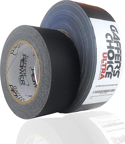 Miniatura 4 de Gaffer's Choice Cinta adhesiva ultra negra de 2 pulgadas x 60 yardas, resistente, fácil de rasgar, segura para cualquier superficie