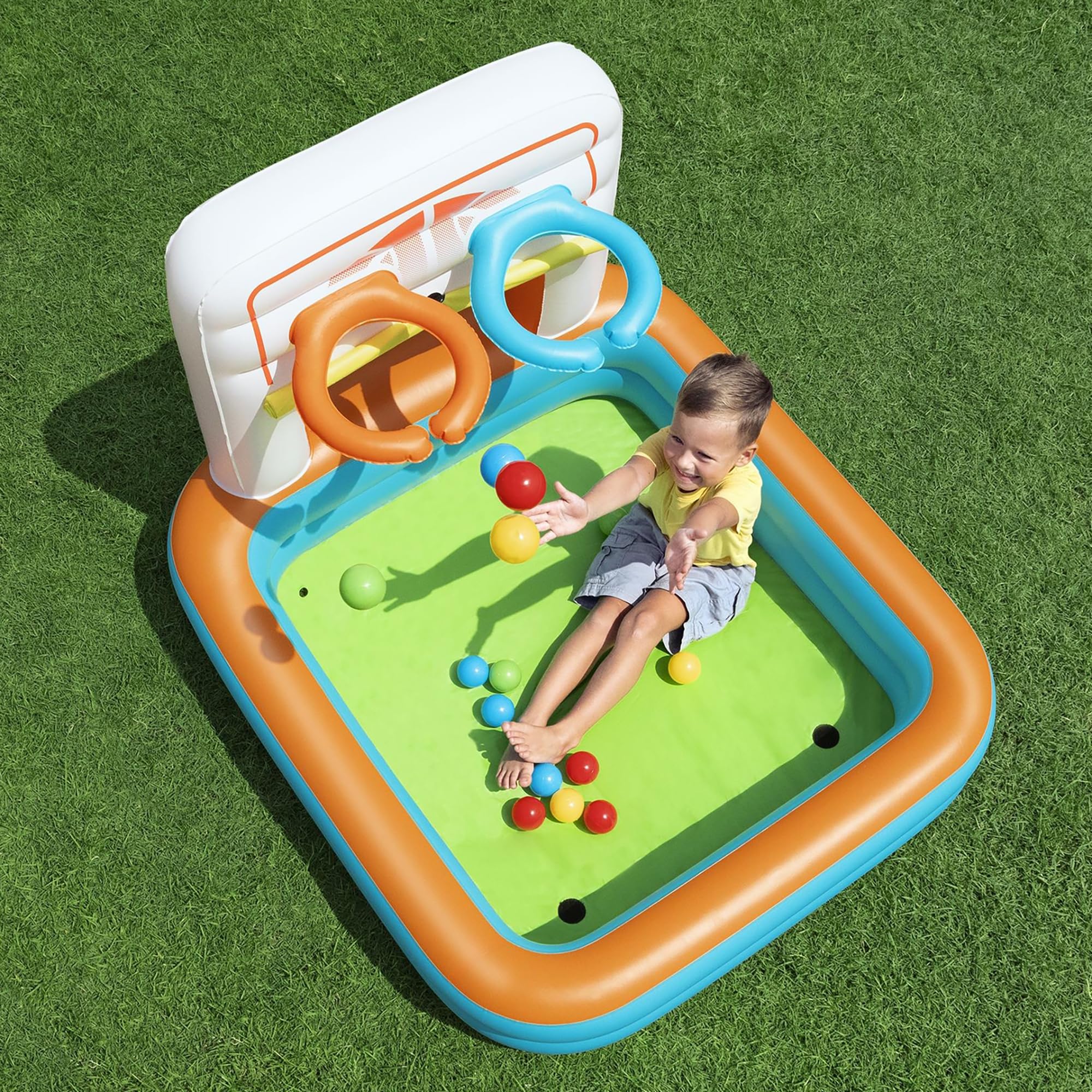 Bestway: Kick 'N Swish - 3-in-1 Multi-Use Ball Pit, 47x 42x33, Inflatable Sports Activitiy Center, Basketball-Soccer-Ball Pit, Indoor-Outdoor Kids 2+ - Image 3