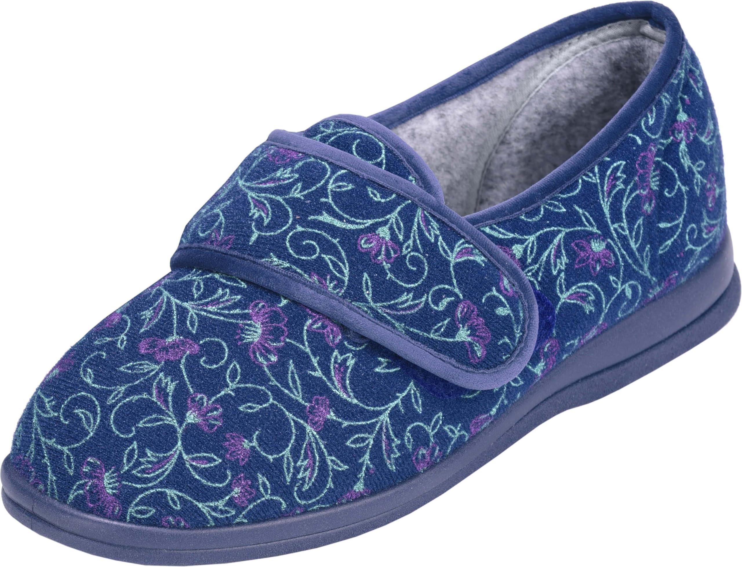 CosyfeetWomen's Extra Wide Fitting Supportive House Shoe and Slippers Holly | Diabetic-friendly | Cushioned Insole | Machine Washable | Seam-free Front | Designed for Swollen Feet and Sensitive Toes