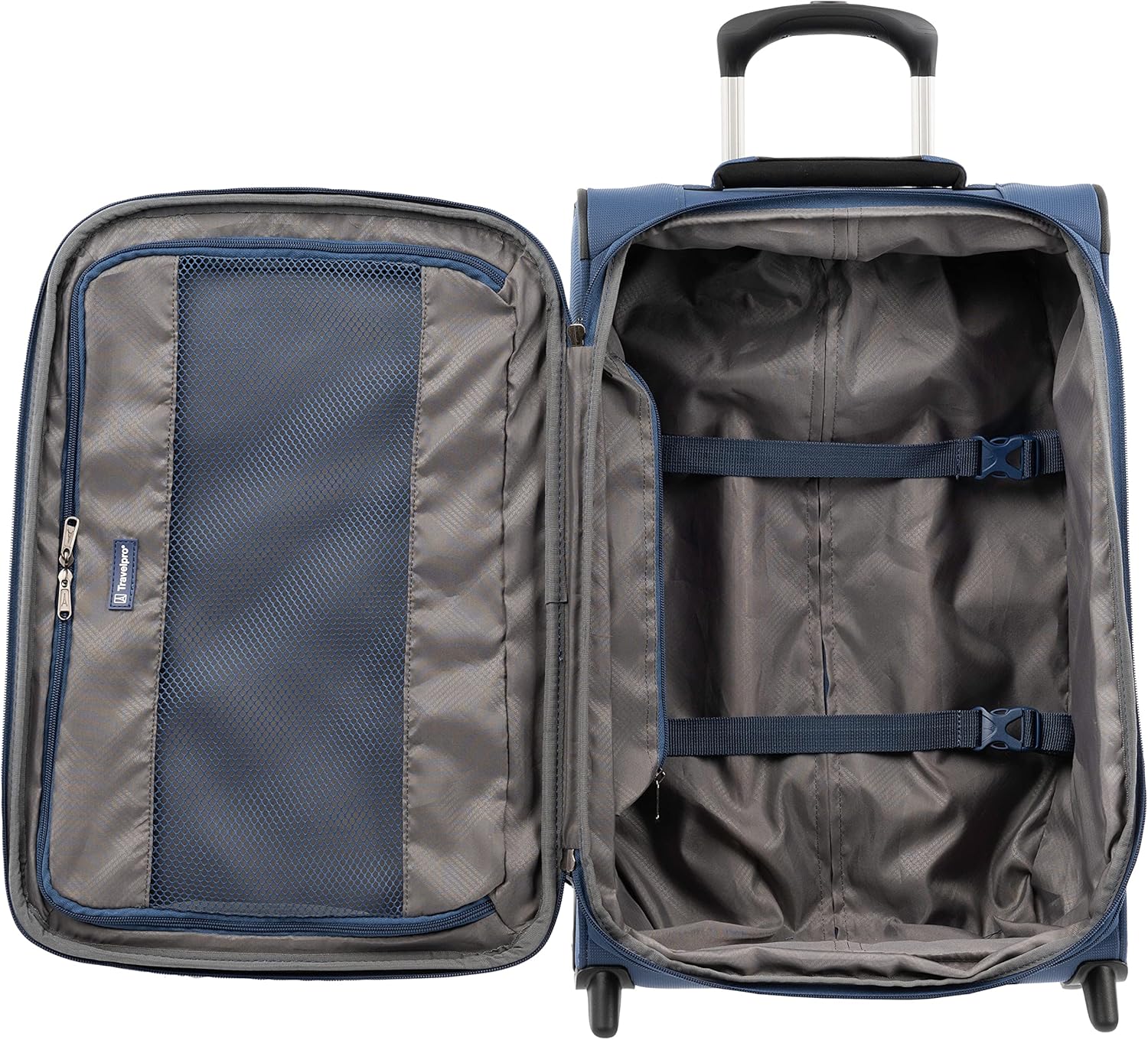 review Travelpro Tourlite Softside Expandable Upright 2 Wheel Luggage, Lightweight Suitcase, Men and Women, Blue, Carry-On 22-Inch