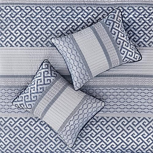 Miniatura 8 de Madison Park - Juego de colchas de lujo con diseño de rayas jacquard - para todas las estaciones, colcha de cama ligera, fundas, almohada