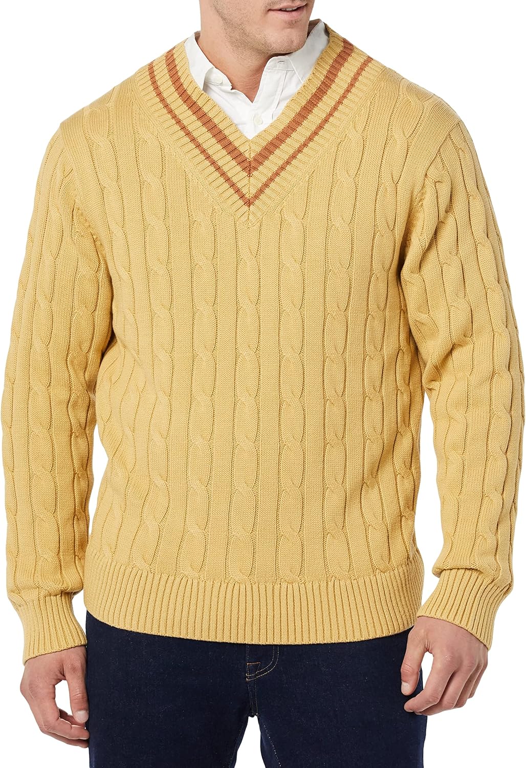 Amazon Essentials Mens Cable Knit V-Neck Sweater - Image 4