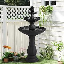 47.3" H 3-Tiers Italian Roman Pillar Freestanding Water Fountain