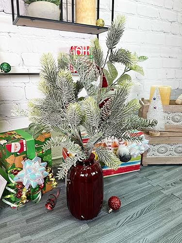 Miniatura 6 de Admired by Nature Coníferas esmeriladas de 20 pulgadas de alto con conos para decoración de Navidad, decoración del hogar, decoración de boda,