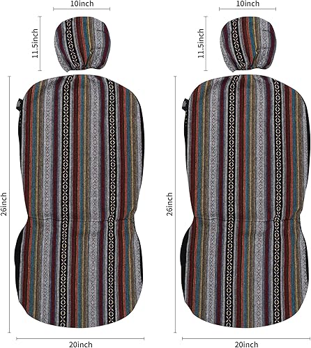 Miniatura 6 de VarCozy Baja - Juego completo de fundas de asiento para asiento delantero y asiento trasero dividido para sedán, SUV, camión, funda de asiento