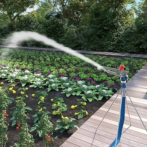 Miniatura 6 de Pistola rociadora de riego agrícola de 1 pulgada, pistola de riego de gran área, rociador de riego de jardín de granja, riego ajustable de 360 para