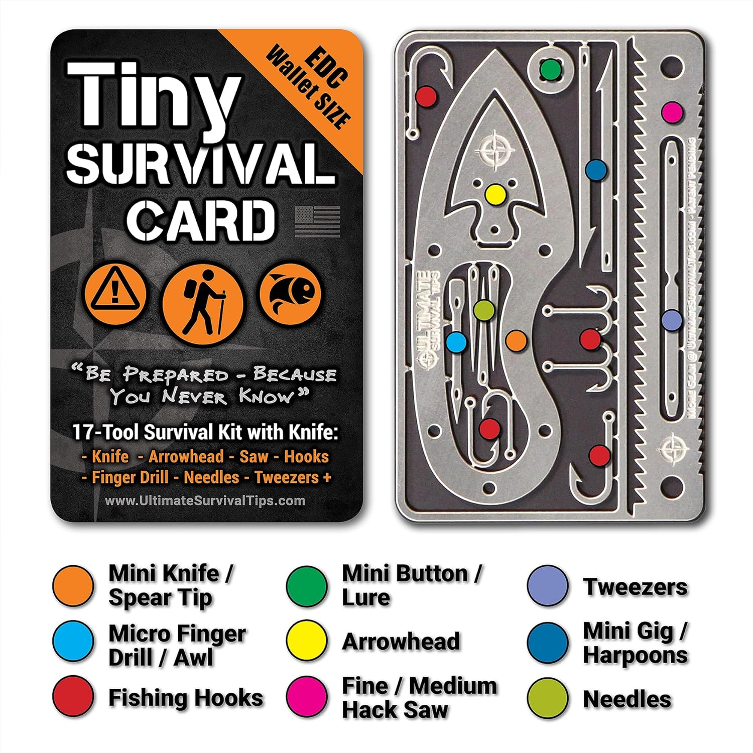 11-in-1 Wallet Multi Tool: Tiny Survival Card & EDC Gear thumbnail 6
