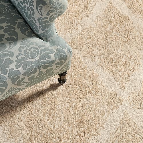 Miniatura 5 de MARTHA STEWART x SAFAVIEH Collection - Alfombra de área de 8 x 10 pies, color marfil y beige, diseño geométrico, lana hecha a mano, ideal para sala