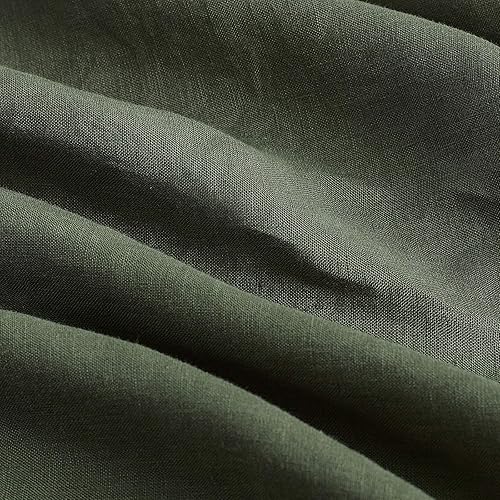 Miniatura 6 de YnM - Juego de sábanas de lino agradable al tacto y ecológico, incluye sábana encimera y bajera y 2 fundas de almohada, tamaño matrimonial, color