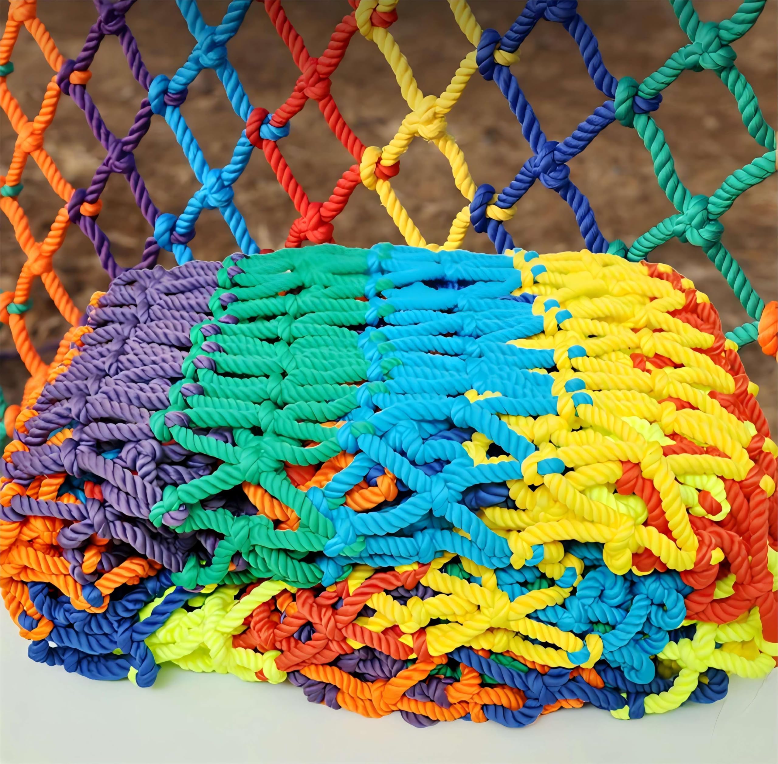 Sicherheitsnetz für Kinder, Balkon Katzennetz, Neues Upgrade 3cm mesh, Treppen Schutznetz, Absperrnetz Outdoor, Schutznetz hochbett, Netz rausfallschutz, Universal schutznetz, Bunt (2 x 3m)