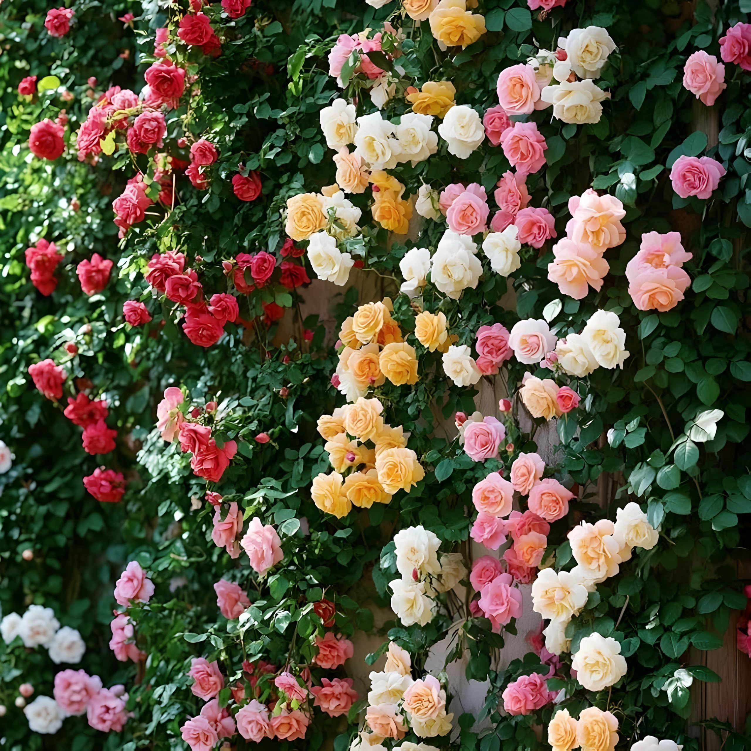 Multicolour Climbing Rose Seeds | Hybrid Everbloom Mix for Garden Décor | Imported Flower Seeds || 80+ SEEDS