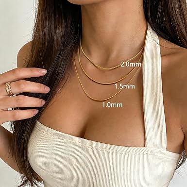 Amazon | ckuscapo 女性用ゴールドチェーン 14Kゴールドネックレス