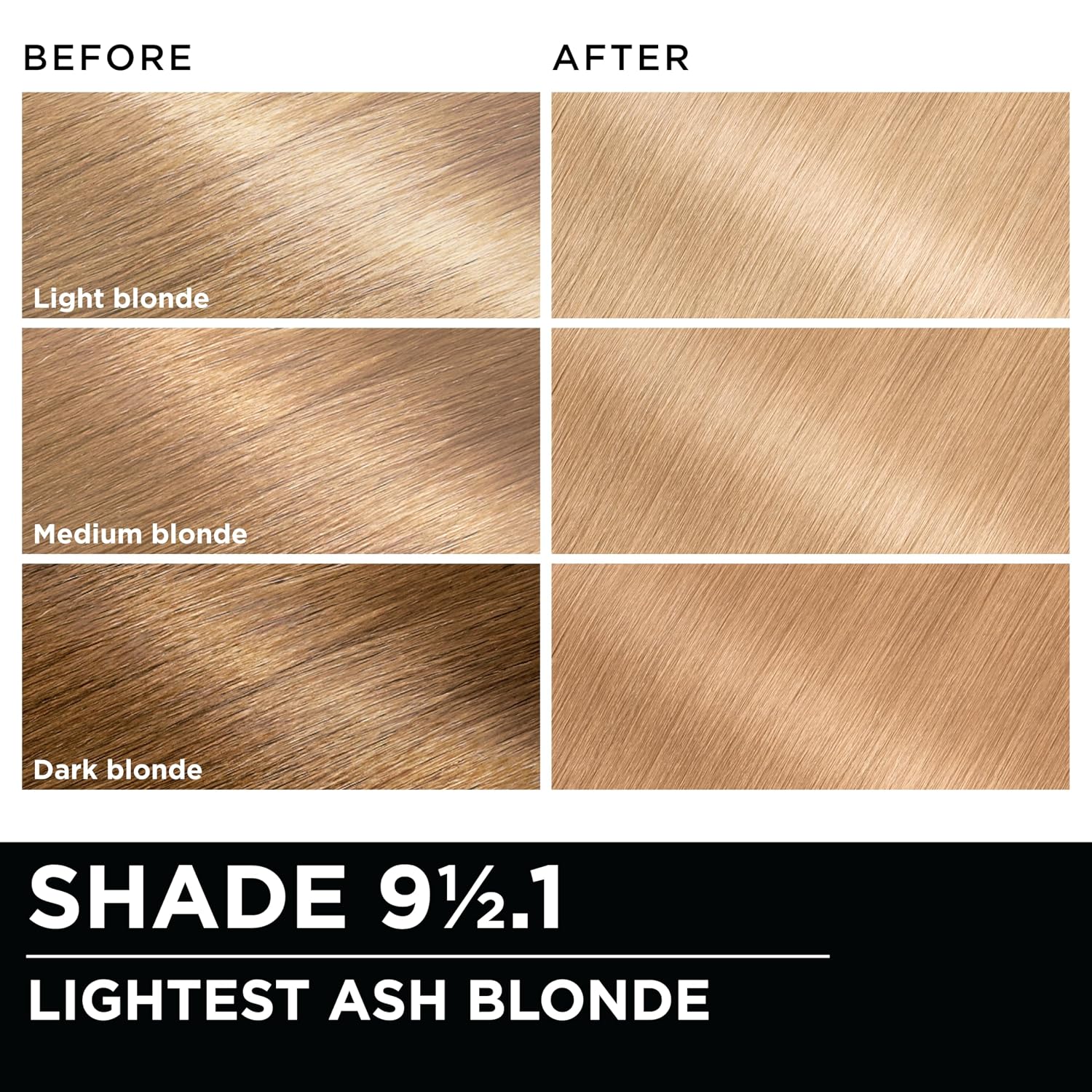 Garnier Olia Hair Color, Ammonia-Free Permanent Hair Dye, Oil-Powered Formula for 100% Gray Coverage and 3x Shinier Hair, Vegan & Cruelty Free, 9 1/2.1 Lightest Ash Blonde, 1 Count