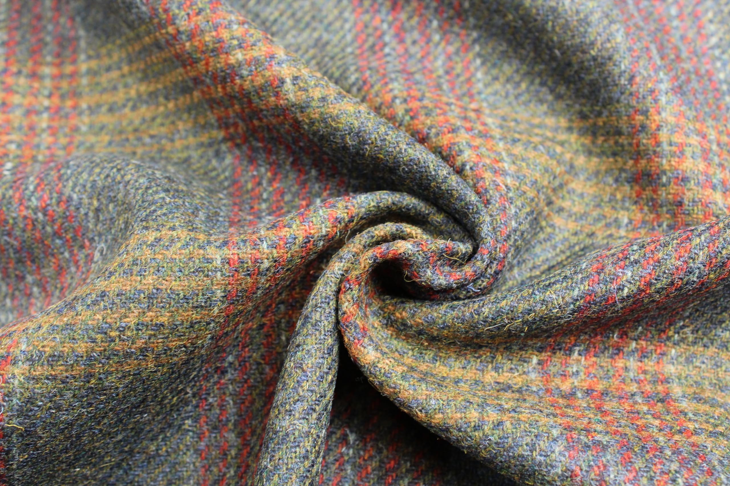 Pure New Wool Check Tweed Fabric | DM58