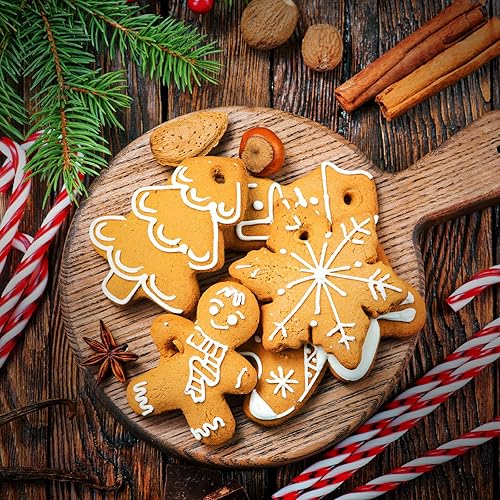 Miniatura 7 de Juego de cortadores de galletas de Navidad, 8 moldes de galletas navideñas con agarre cómodo para suministros de fiesta de Navidad, incluyendo