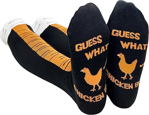 WHOTAY Calcetines de pierna de pollo divertidos locos para mujeres y hombres, calcetines novedosos de pies de pollo, calcetines hasta la rodilla,