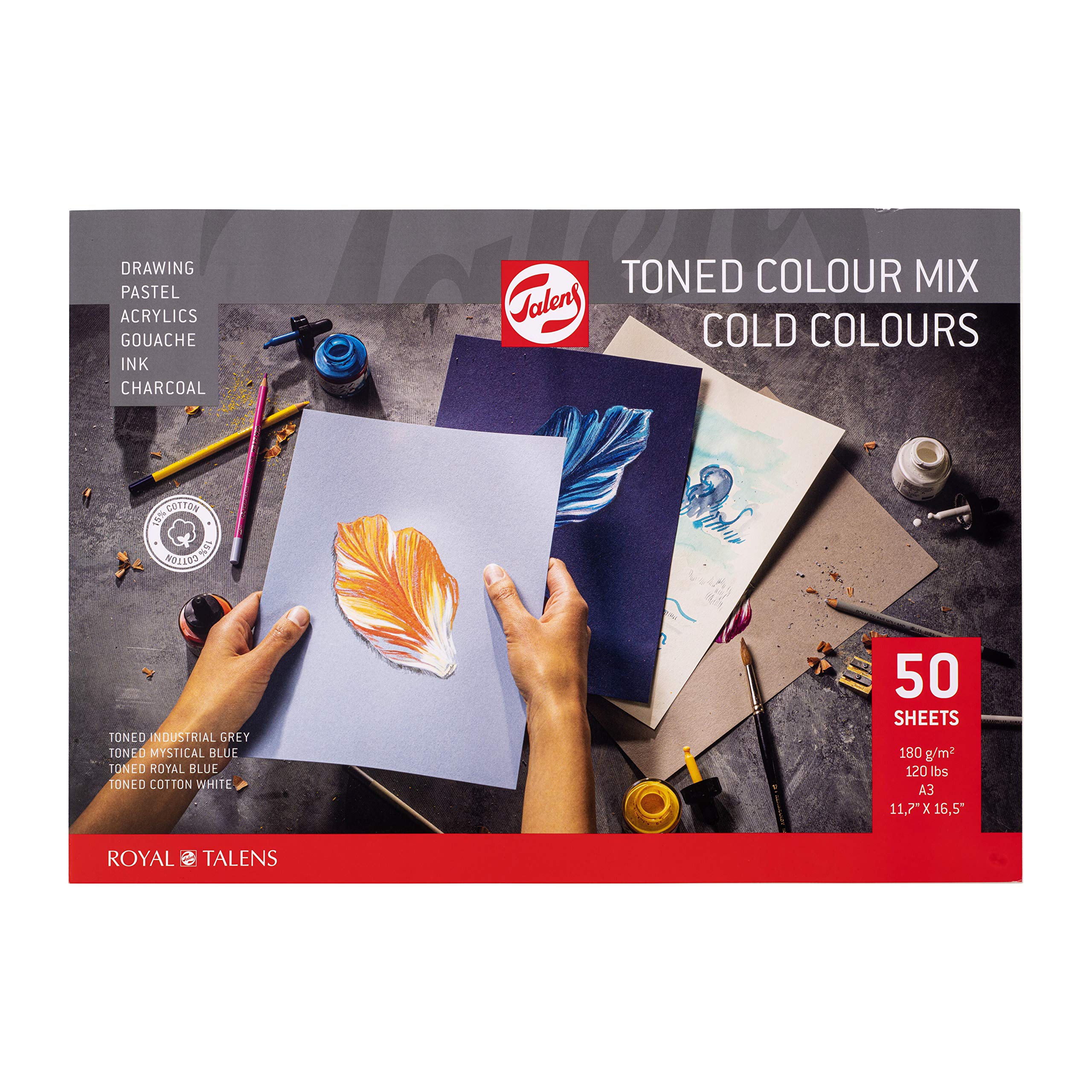Bloc de papier ton sur ton Talens pour dessiner au pastel et fusain