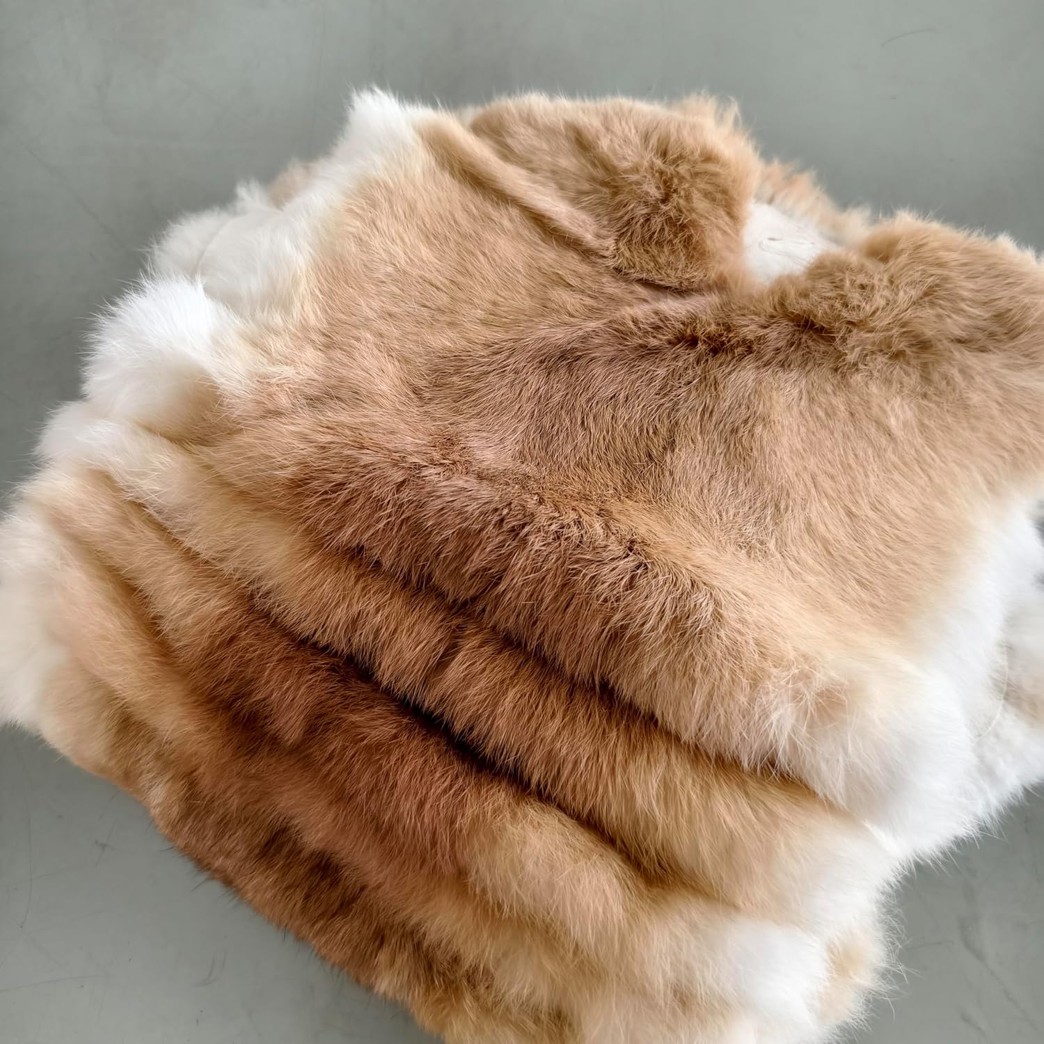 Assorted Natural Rabbit Hide Skin Fur Pelts Grade Craft with Sewing Quality Leather 10" by 14" for Decoration, Cat or Dog Toys, Sewing, or Crafting Fur Hide (5PCS Bulk), Golden