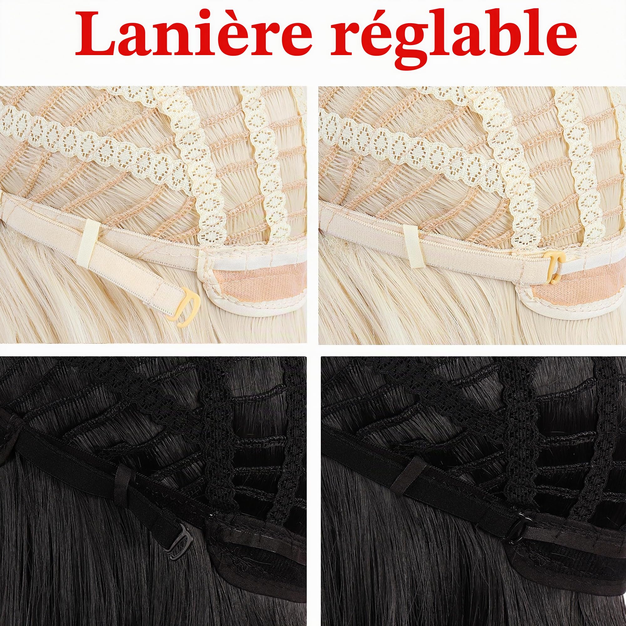 MapofBeauty 39 Pouce/100cm Perruque Anime Longue Et Soyeuse (Noir)