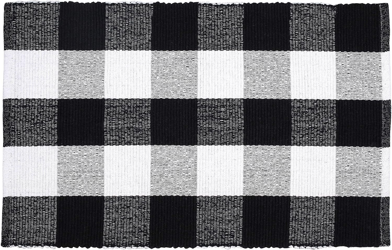 Buffalo Plaid Rugs for Living Room 24x36 inch-Black White, Kitchen Rugs,Entry Way Rugs, Door Rugs, Area Rugs,Farmhouse Bath Room Rugs,Buffalo Check Rugs,Woven Rag Rugs,2x3 Rugs,Revirsible Rugs Cotton