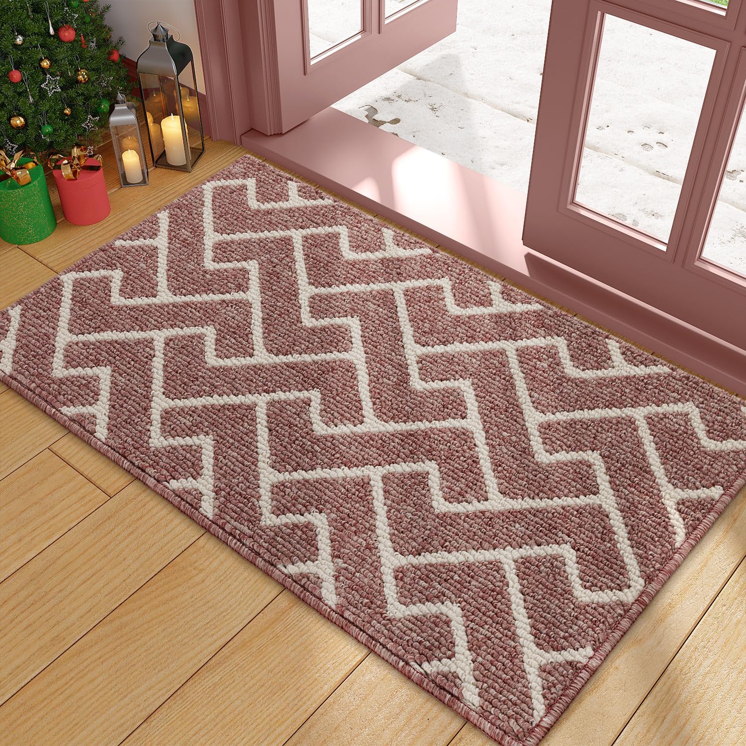 hicorfe Indoor Doormat,Front Back Door Mat Rubber Backing