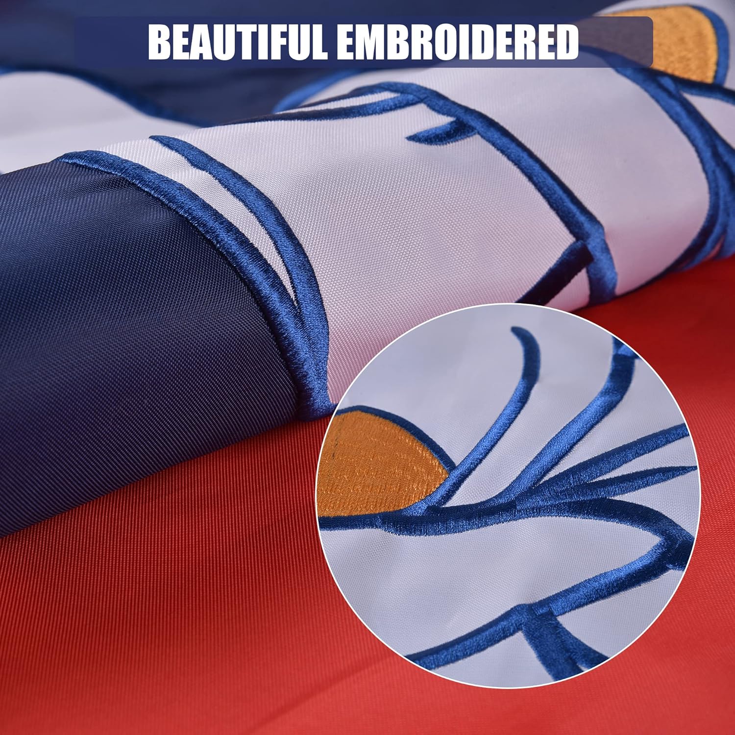 Mississippi State Flag 4x6 Ft, Deluxe Full Embroidered Heavy Duty 100% Polyester Durable MS Outside Flags, Indoor/Outdoor, Sewn Stripes and Brass Grommets - Image 2