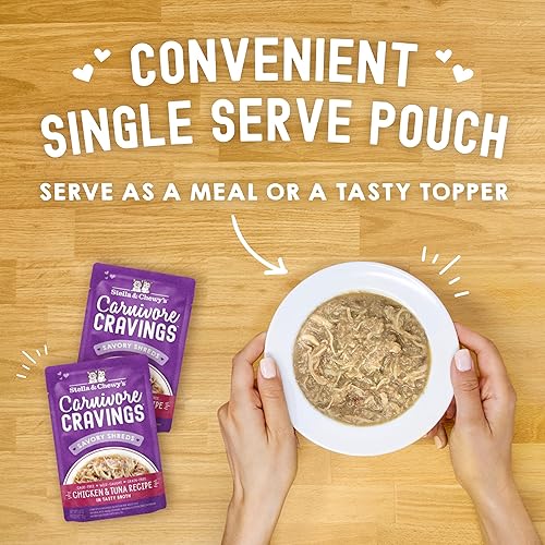 Miniatura 8 de Stella & Chewys Carnivore Cravings Wet Cat Food Pouches  Grain Free, Protein Rich Meal, Topper or Treat  Chicken & Tuna Recipe (2.8 Ounce Pouches,