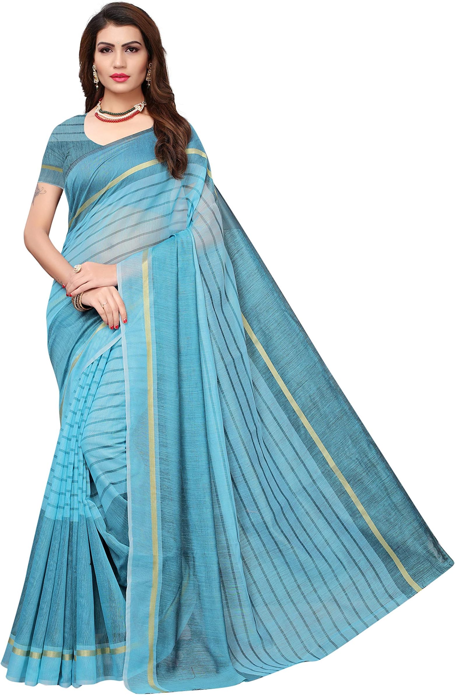 GoSriKi Women Saree with Blouse Piece