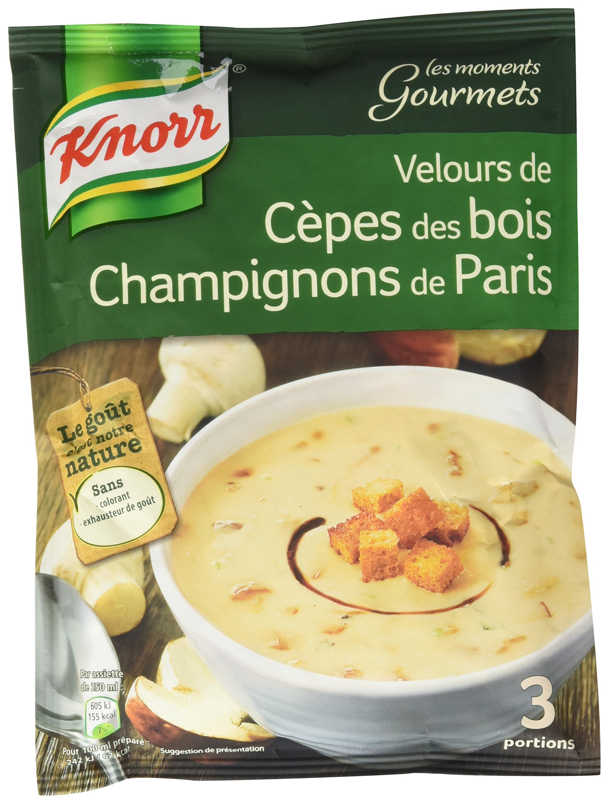 Knorr Soupe Moments Gourmets Velours de Cèpes Champignons 91g - Lot de 8