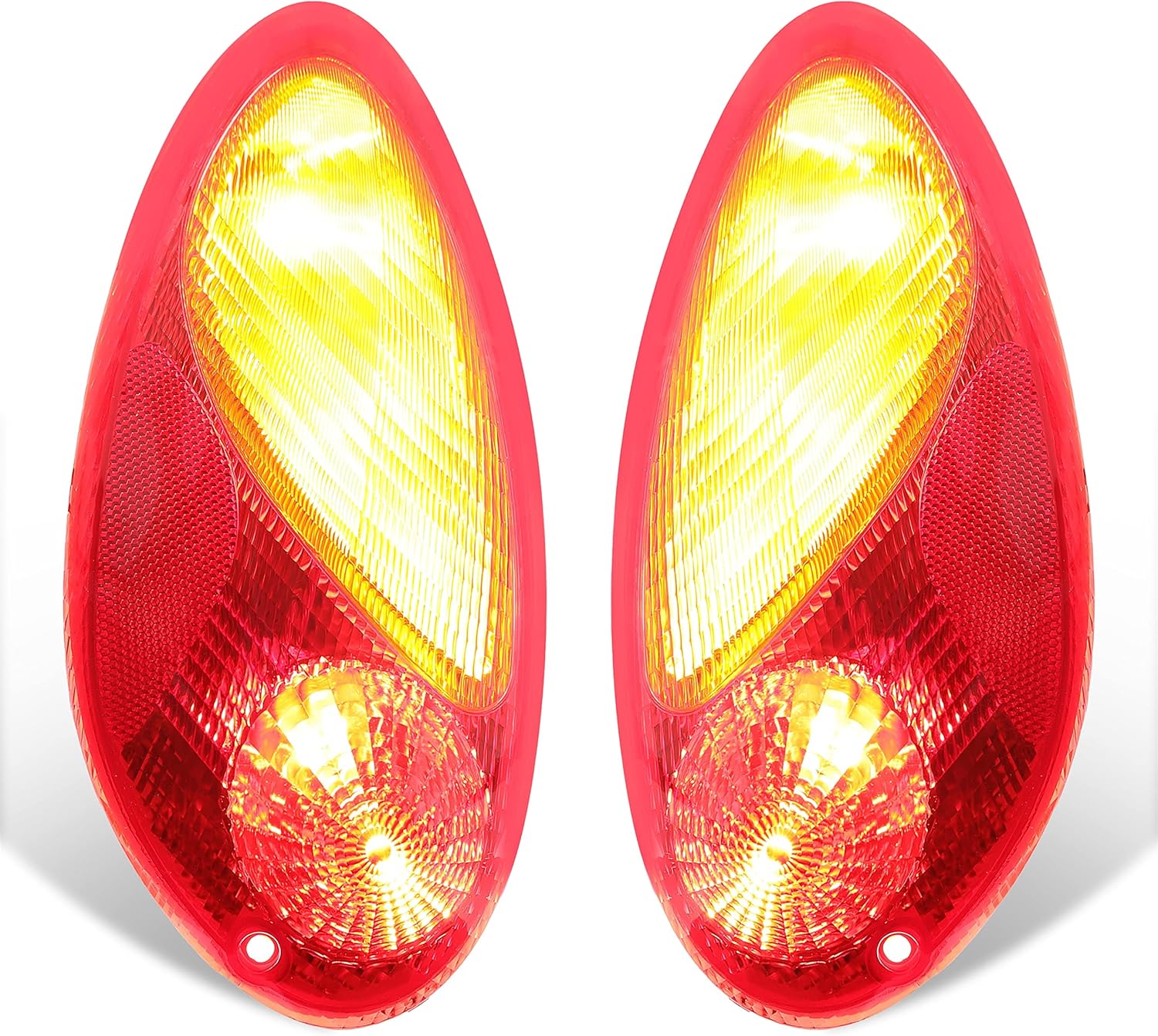 HECASA Tail Light Compatible with 2001-2005 Chrysler PT Cruiser Taillight Tail Lamp Brake Lamp Pair LH & RH Replacement for 5288743AG 5288742AG CH2800145 CH2801145 w/Bulb (Driver & Passenger Side)