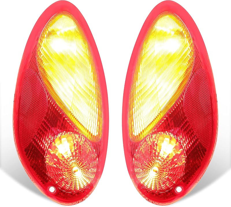 Lanternas traseiras halógenas HECASA para Chrysler PT Cruiser 2001–2005 – Par com lâmpadas