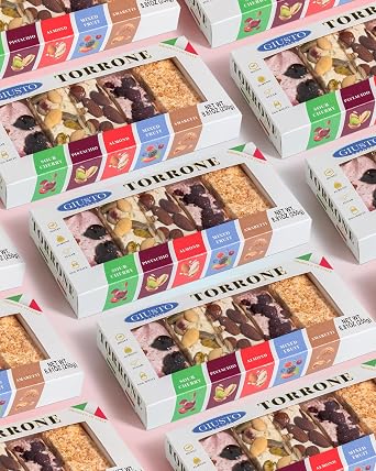 Giusto Sapore Assorted Almond Torrone Gift Set Italian Nougat Selection | Product of Italy | 8.5oz