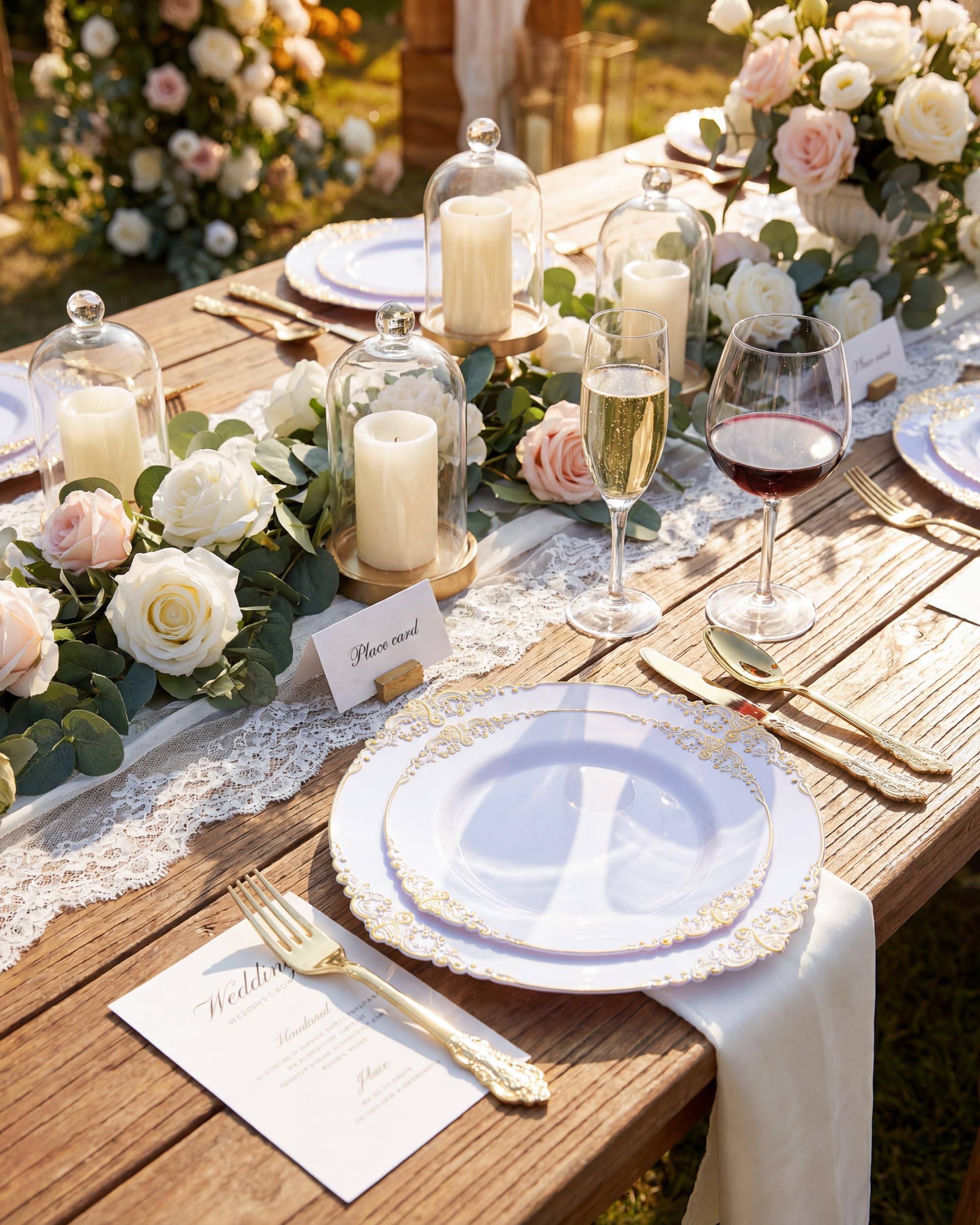 Gold Party Plates - 100 Pack, 10.25" -5