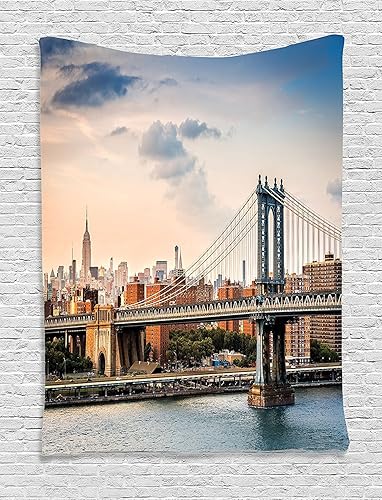 Miniatura 104 de Ambesonne Tapiz indie, estilo moderno de Memphis de los años ochenta, geométrico, abstracto, colorido, diseño de puntos, funky, para colgar en la