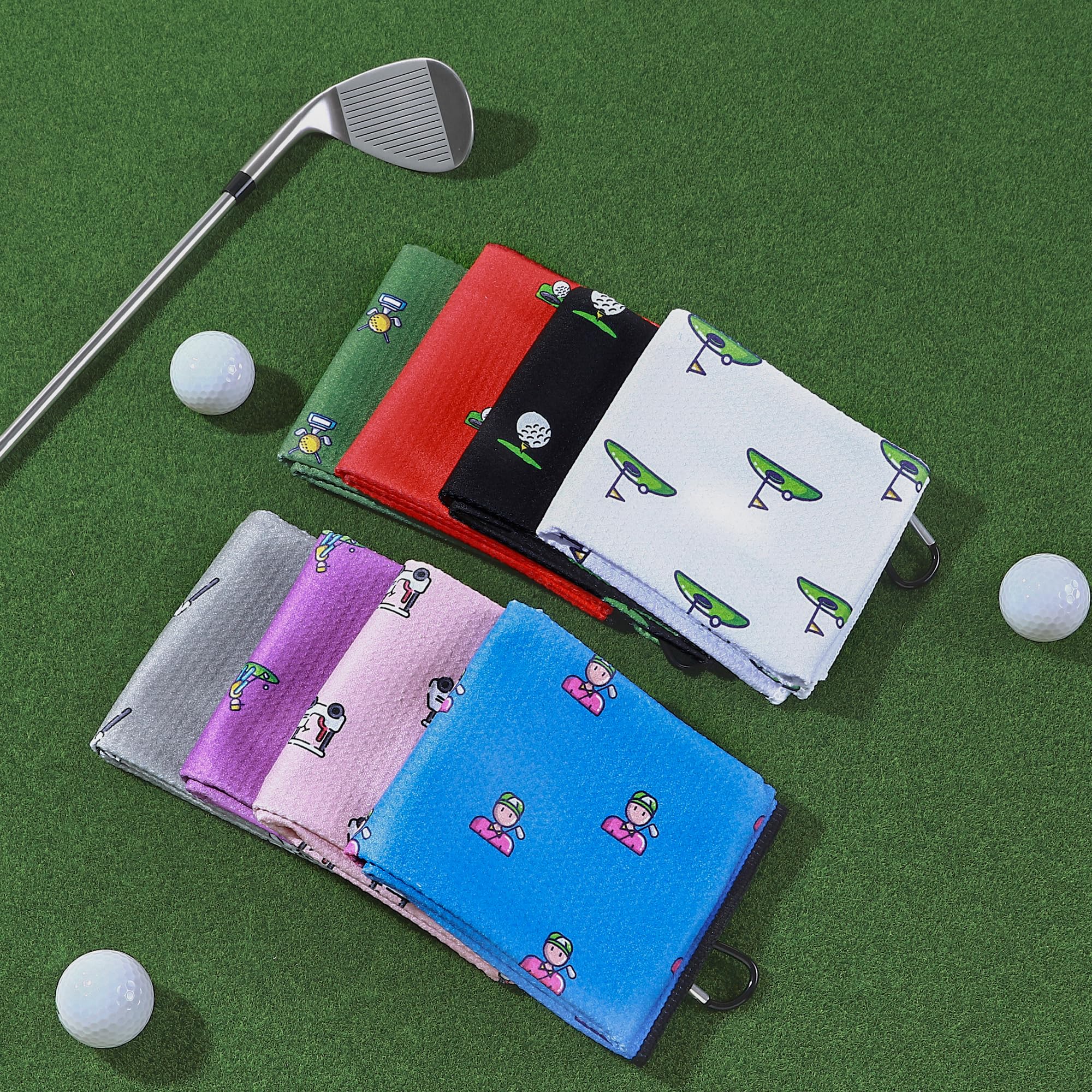 Mile High Life Ręcznik golfowy (40 x 61 cm), zabawne ręczniki z mikrofibry, duży ręcznik golfowy, z wytrzymałym klipsem, akcesoria do toreb golfowych dla mężczyzn i kobiet (czarny ręcznik, nadruk
