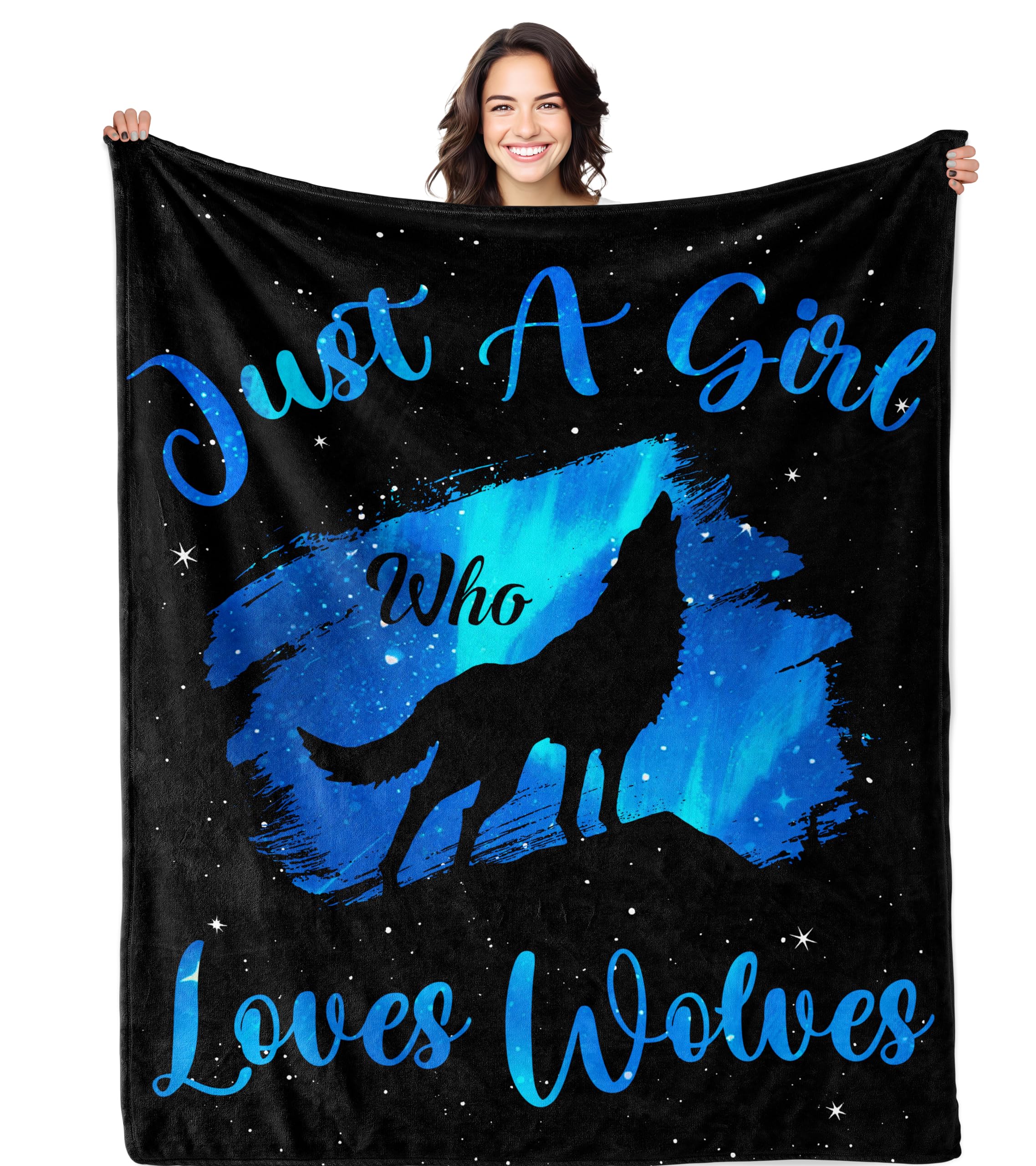 Wolf Gifts for Women/Girls, Wolf Blanket 50" X 60", Wolves Themed Gifts/Stuff, Wolves Gift Throw
