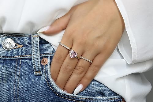 Miniatura 5 de Alluring Rose Quartz Ring in 14k Gold - Pink Rings for Women for Anniversaries, Prom, Special Events - Adorable May Birthstone Ring - Handmade