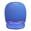 Amazon Basics Rettangolare Tappetino per mouse con poggiapolsi in gel di cristallo, blu, 27.4 cm x 21.6 cm x 3 cm