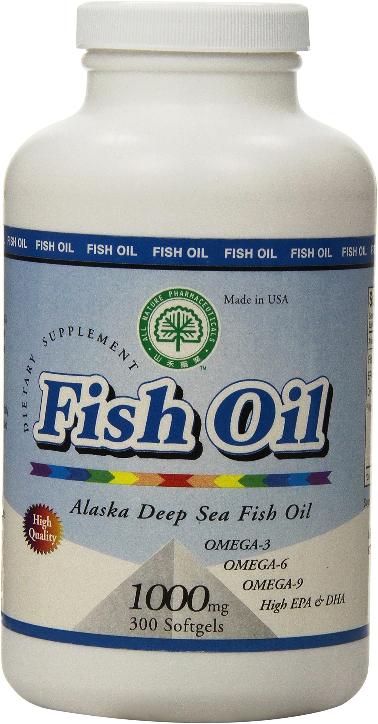 1 Bottle Alaska Deep Sea Fish Oil, 1000mg 300 Softgels from All Nature