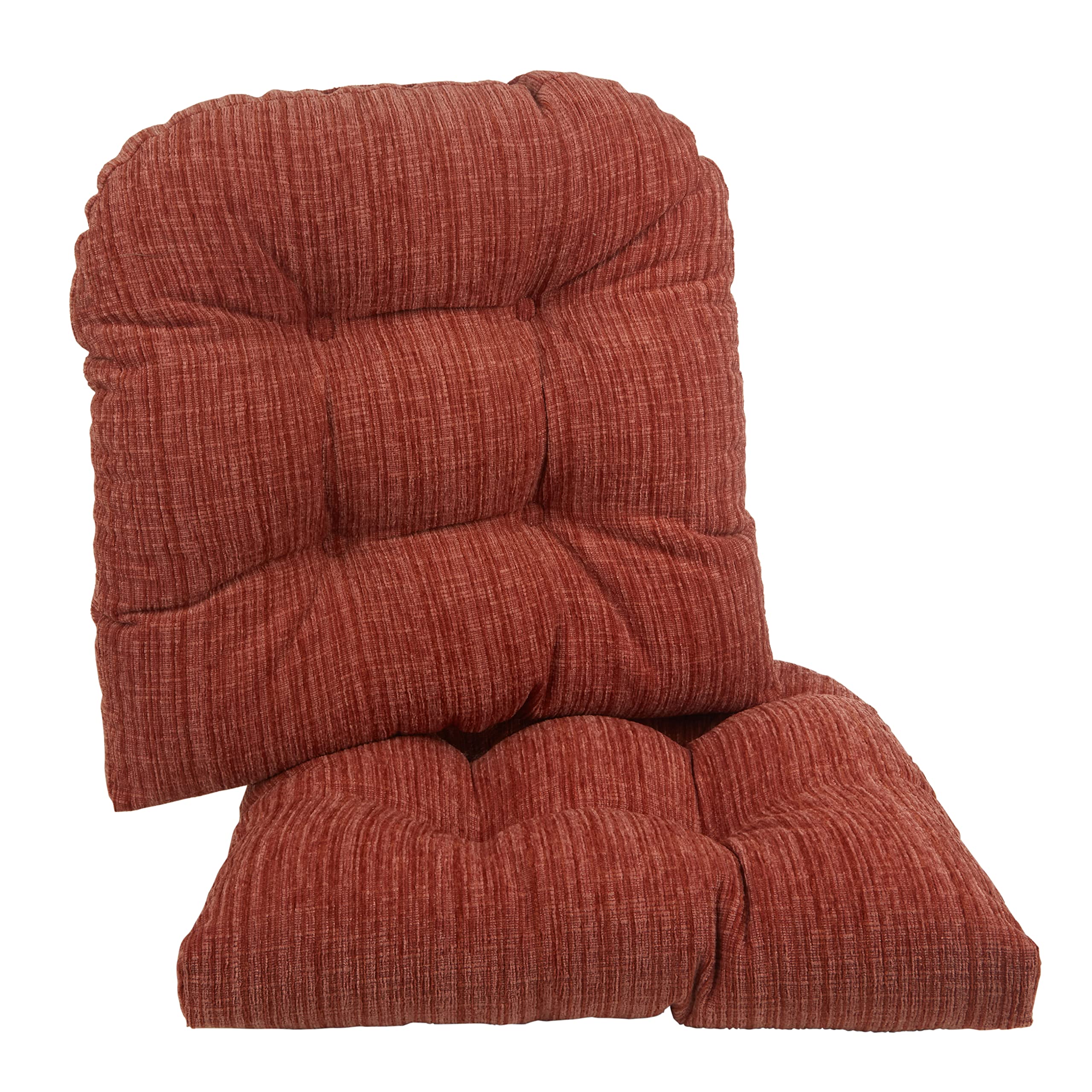 Klear Vu Gripper Overstuffed Universal Tufted Non-Slip Dining Chair Pads, 17" x 17", 2 Count (Pack of 1), Clay