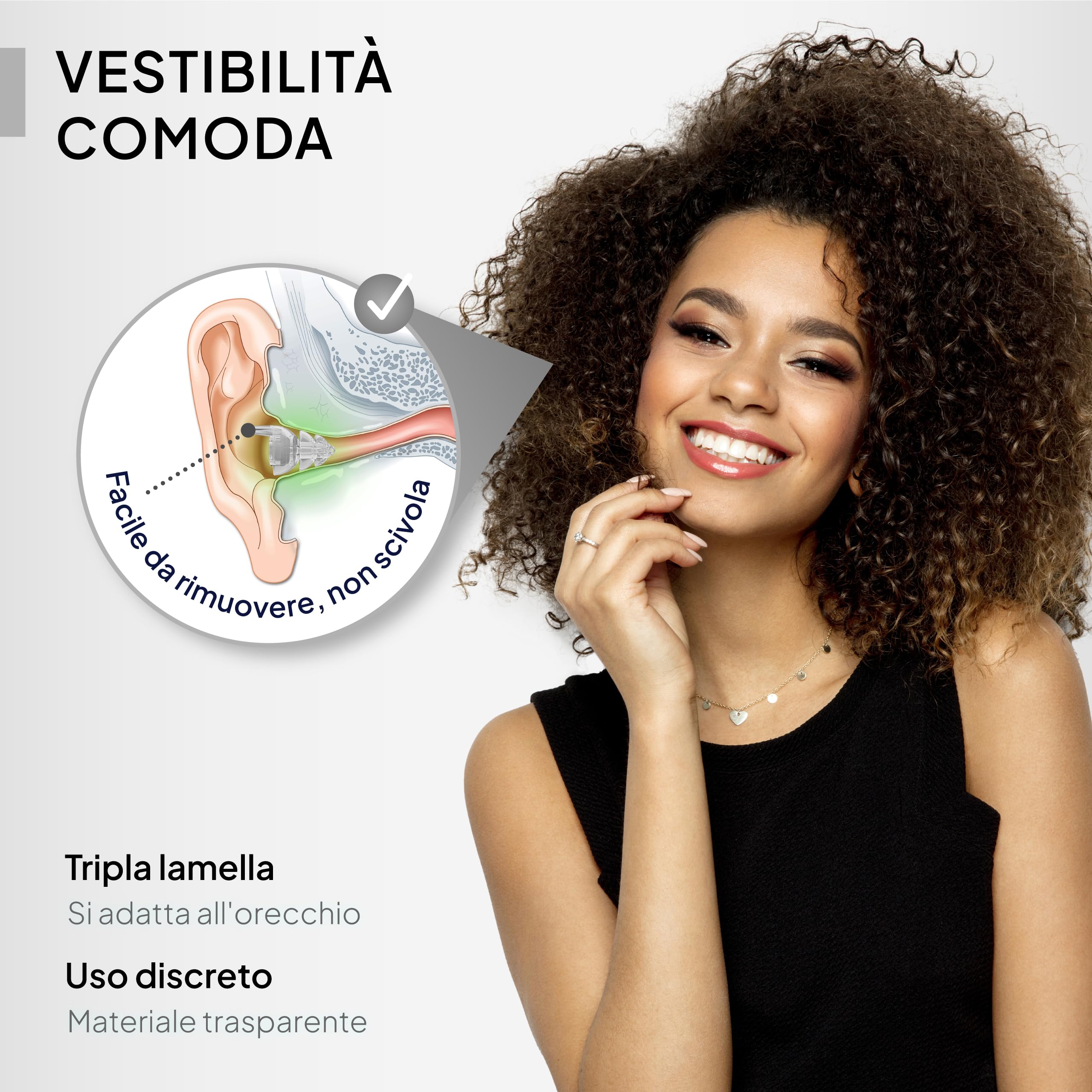 Senner PartyPro - Tappi per le orecchie protettivi con contenitore in alluminio, ideali per feste, concerti, festival, discoteche, club, molto leggeri da portare – Tappi trasparenti