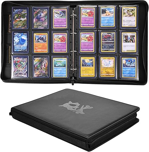 Linkinbot Carpeta de tarjetas Toploader con 216 bolsillos para tarjetas intercambiables, tarjetas deportivas de béisbol, fundas integradas de 9